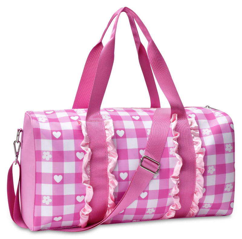 iscream + THEME NYC 17.25" x 10" Duffle Bag with Quitled Nylon Exterior, Double Handles and Removable Adjustable Shoulder Strap for Travel and Sport - Lake Life