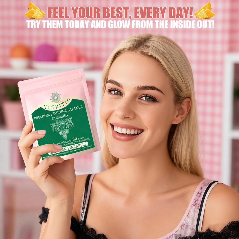 Feminine Balance Gummies - Supports Vaginal Health - pH Balance and Immune Defence - Balances Gut Microbiome - Gluten-Free, Hawaiian Pineapple Flavour (60 Gummies)