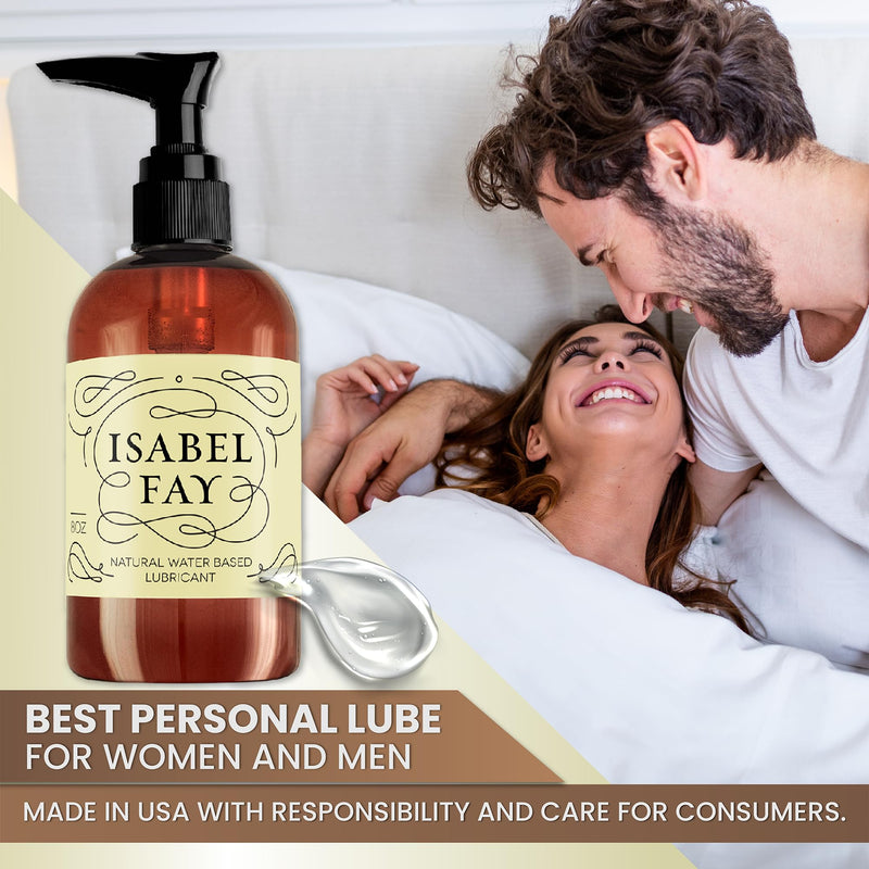 [Australia] - 8 Oz, NO Parabens NO Glycerin, Natural Personal Lubricant for Sensitive Skin, Isabel Fay - Water Based - Best Personal Lube for Women and Men (8 Fl OZ) 8 Ounce (Pack of 1) 