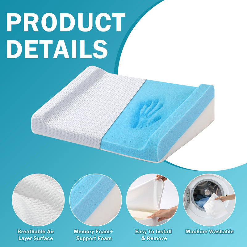 [Australia] - MABOZOO Shoulder Pain Relief Pillow, Memory Foam Shoulder Sleeper Pillow for Pain Relief Sleeping, Wedge Bolster Pillow for Side, Back and Stomach Sleepers 
