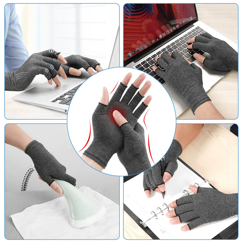 [Australia] - Arthritis Gloves for Women Men, Arthritis Pain Relief Gloves Fingerless Gloves Hand Warmers Gloves Compression Gloves Small 
