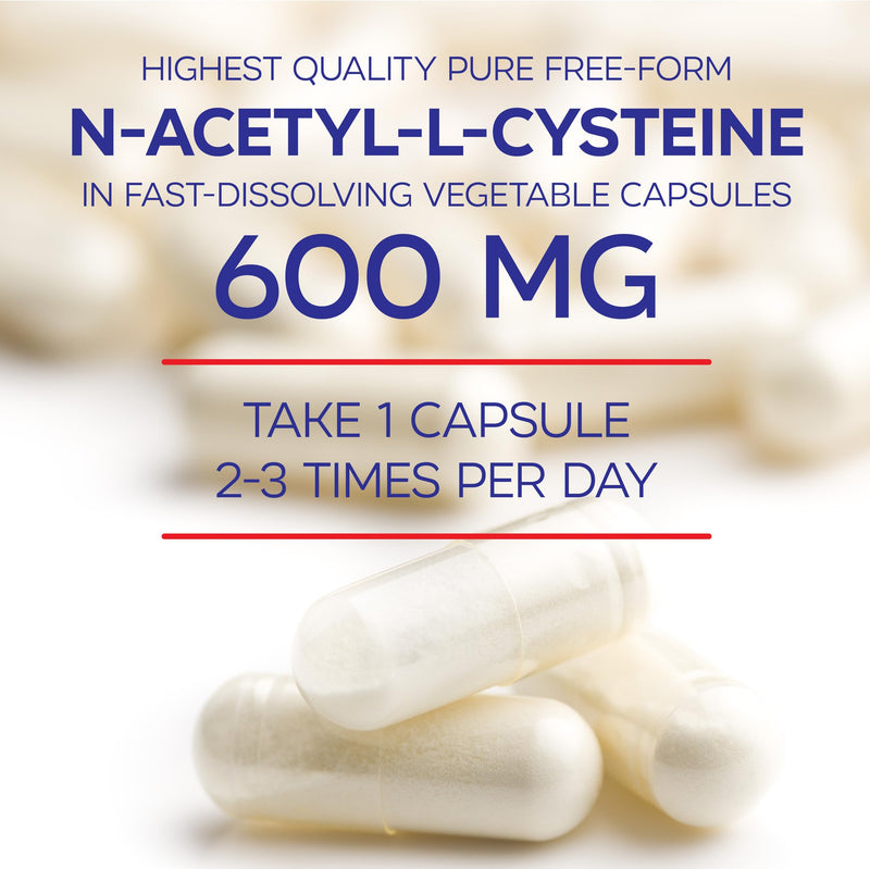 [Australia] - NAC 600 mg - NAC Supplement for Immune Support & Lung Health, Liver Support & Antioxidant* - Freeform N-Acetyl-L-Cysteine - 90 Capsules 