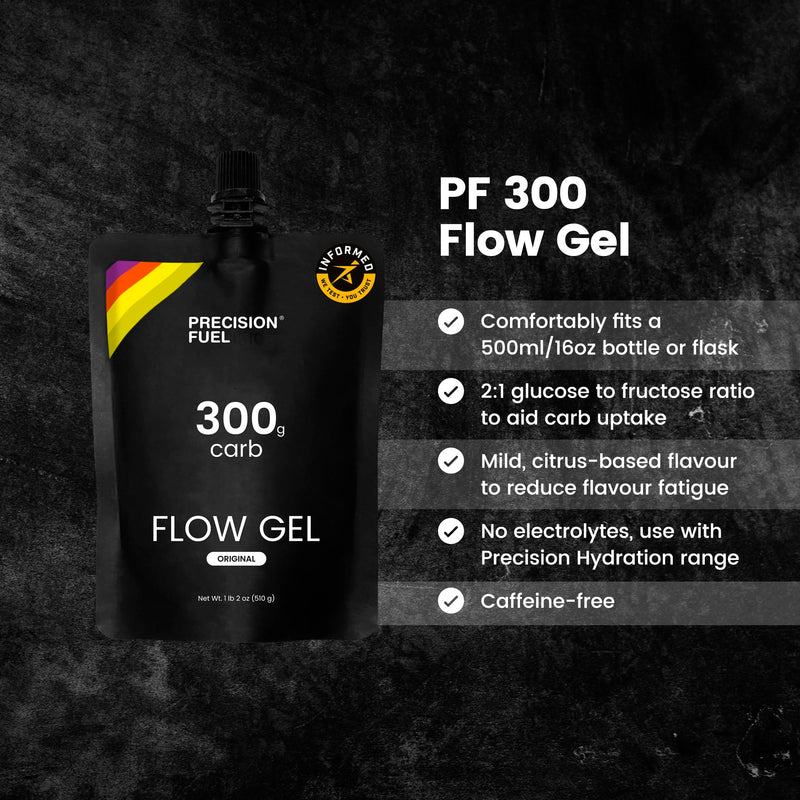 Precision Fuel PF300 Flow Energy Gels - Mild Flavour Running Gels for Endurance Athletes, 300g Carbohydrate, Easy-to-Digest, Perfect for Running & Long-Duration Sports (Pack of 1) 510 g (Pack of 1)