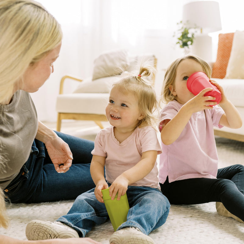 [Australia] - Dr. Brown's Milestones Cheers 360 Spoutless Transition Cup, Travel Friendly and Leak Free Sippy for Babies and Toddlers, Green and Pink, BPA-Free, 10 oz/300 mL, 9m+ 10 Ounces 