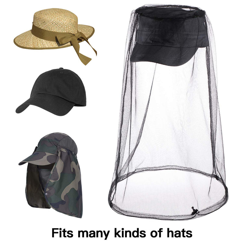 [Australia] - 2 Pack Mosquito Head Net Face Mesh Net Mesh Head Protecting Net for Outdoor Hiking Camping Climbing Walking Mosquito Fly Bugs 