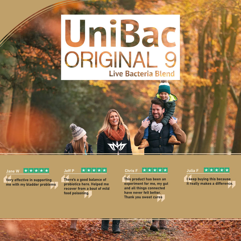 UniBac Original 9 – Unified Bacteria – Daily Probiotics for Gut & Digestive Balance – 9 Strain Live Culture Blend – 6 Billion CFU – Vegan Capsules (60 Count)