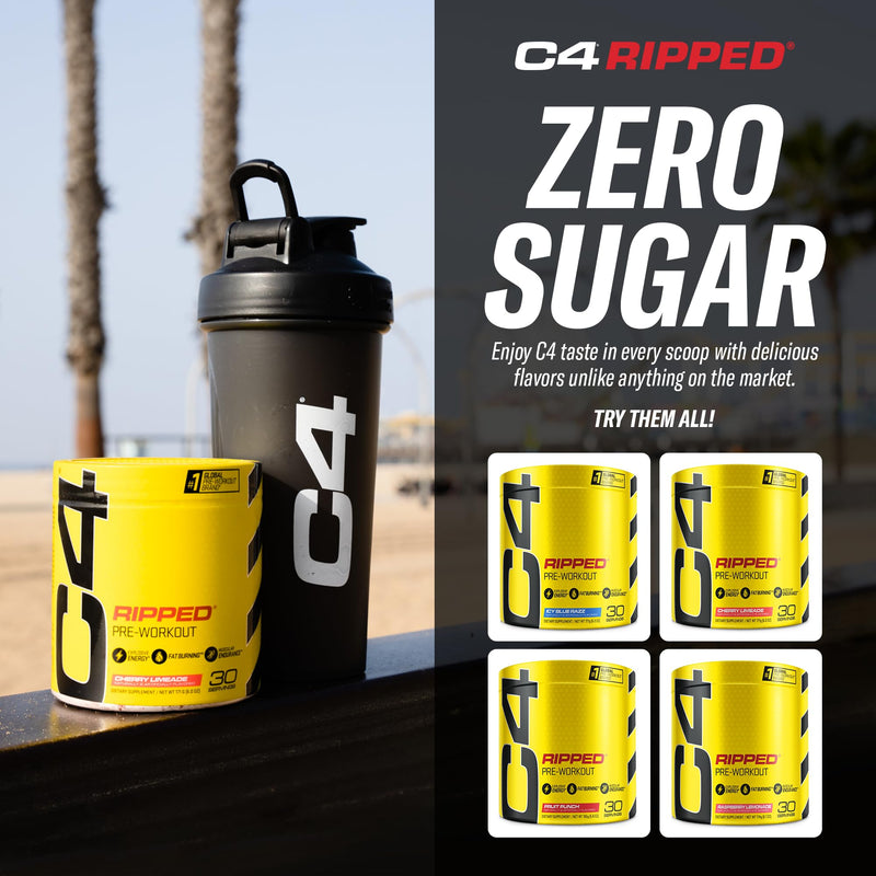 [Australia] - Cellucor C4 Ripped Pre Workout Powder for Energy, Beta Alanine, Sugar Free Energy Supplement Preworkout for Men & Women - 150mg Caffeine + Creatine-Free - ICY Blue Razz - 30 Servings 6.3 Ounce (Pack of 1) 