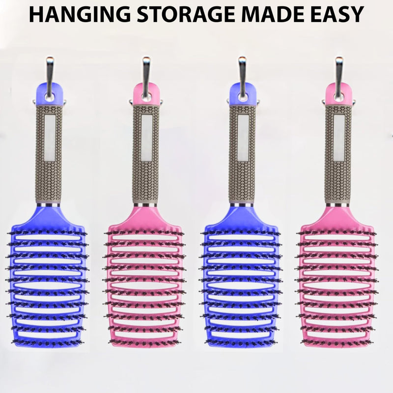 Detangling Brush 2 Pack, Hairbrush with Ultra Soft Bristles for Effortless Tangle Removal for Women, Girls, Detangler Fast Drying Styling Massage Hair brush for Wet or Dry Hair
