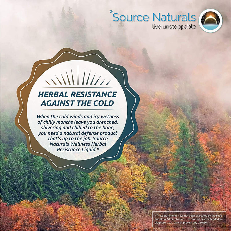 [Australia] - Source Naturals Wellness Herbal Resistance Liquid Immune Defense Supplement & Immunity Booster with Echinacea, Elderberry & Yin Chiao - 4 OZ 