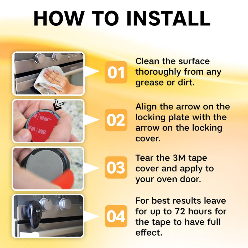 [Australia] - Oven Lock Child Safety ‚Äì Award Winning Self-Adhesive Baby Proofing Oven Door Latch, Easy Install Heat-Resistant Safety Lock by BeeGo (Black) Black 