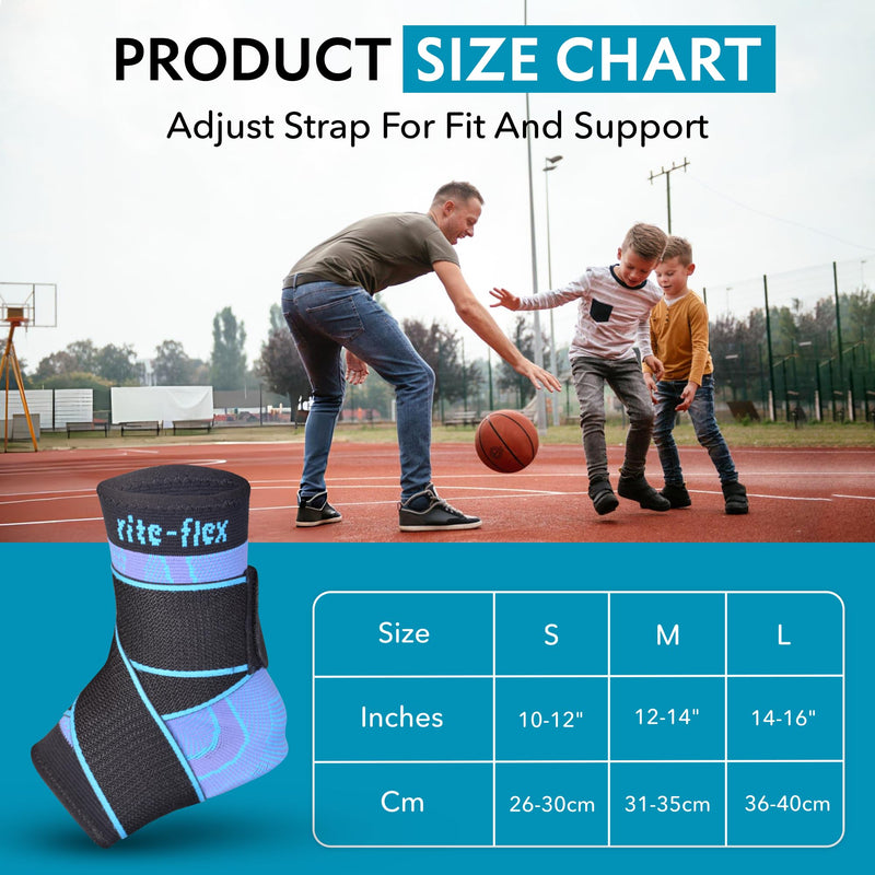 [Australia] - 3-in-1 Ankle Compression Sleeve with Silicone Heel Pad - Ankle Brace for Sprains, Foot Fatigue, Post Surgery, Plantar Fasciitis Relief & Support (2, Large) 2 