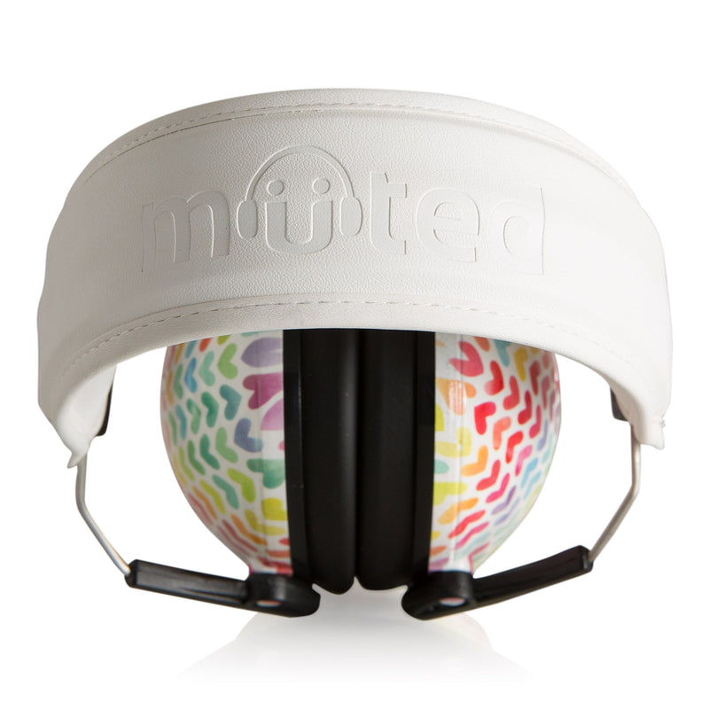 [Australia] - Kids Noise Cancelling Ear Muffs - Toddler Sensory and Autism Hearing Protection Noise Cancelling Headphones Rainbow Hearts Child (2-13 Years) 