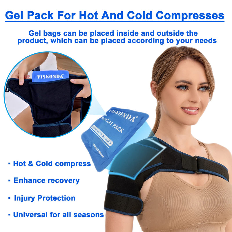[Australia] - Shoulder Brace - Support and Compression Sleeve,Rotator Cuff Shoulder Brace for Men&Women,for AC Joint Pain Relief,Arm Stability,Injuries&Tears,Bursitis,Swelling,Tendonitis(Large) L 
