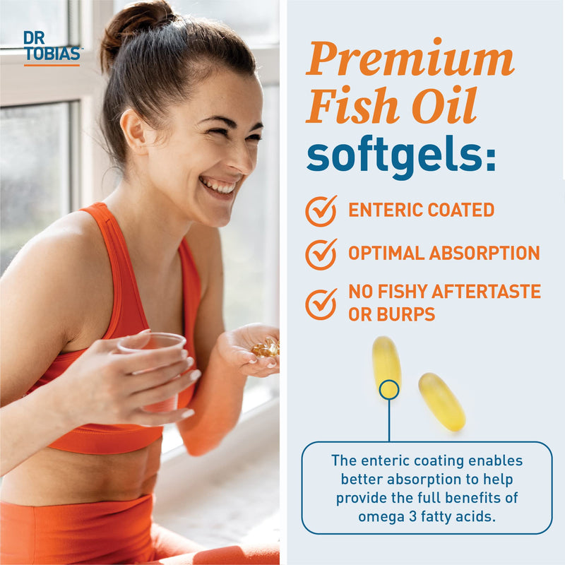 [Australia] - Dr. Tobias Omega 3 Fish Oil, 2000mg Triple Strength Omega 3 Supplement with 800mg EPA 600mg DHA Per Serving, Fish Oil Omega 3 Supplements for Heart, Brain & Immune Support, 180 Softgels, 90 Servings 180 Count (Pack of 1) 