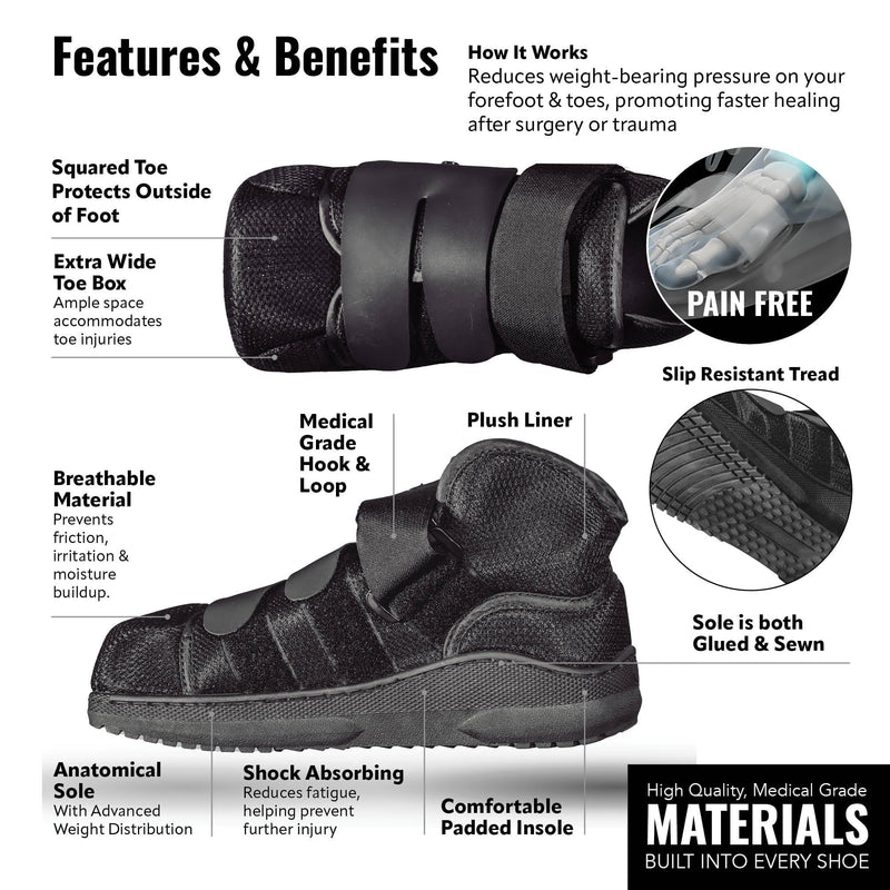 Kids High Medical Shoe Closed Toe, Size XS, Walking Boot & Foot Brace, Post Op/Orthopedic Boot for Injured Foot for Kids, Kid Walking Boot for Recovery