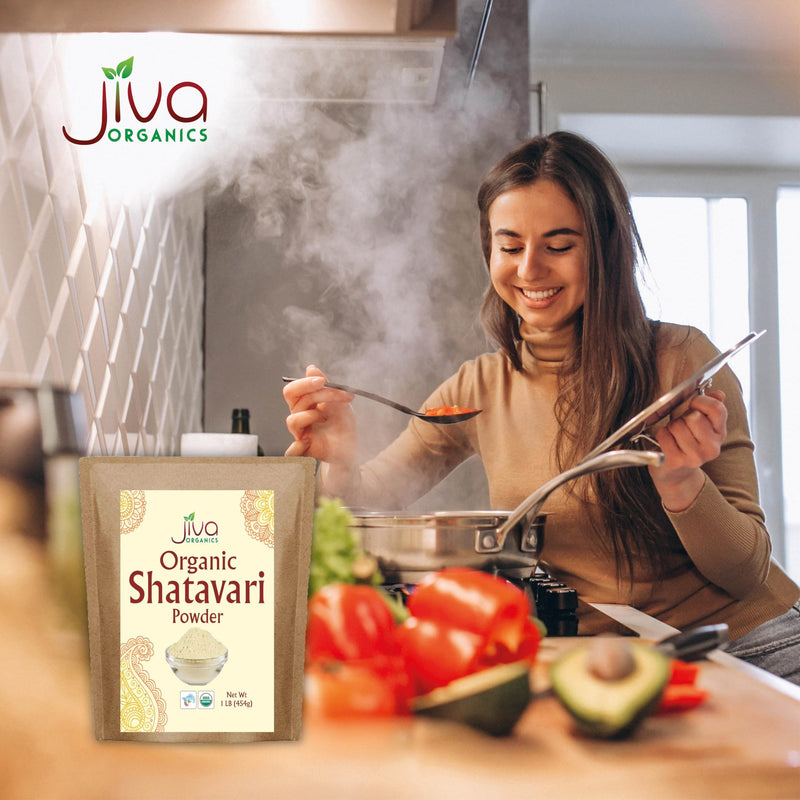 [Australia] - Jiva Organics Organic Shatavari Powder 1 Pound Bulk Bag - Asparagus racemosus - Pure Ayurvedic Herb 