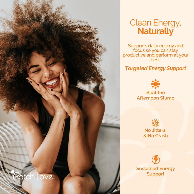 Energy Patches with Caffeine for Daily Energy Support - Wearable Energy Patch with Green Tea, Taurine & B Vitamins - No Crash Energy - Transdermal Daily Patch - Vegan - 15 Patches - Made in UK
