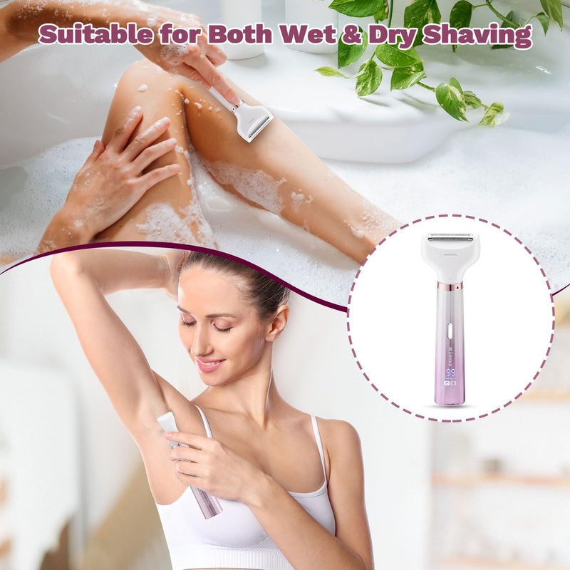 [Australia] - Electric Shavers Razors for Women, 5 in 1 Bikini Trimmer for Women, Wet/Dry Womens Electric Shaver Razor, Face Shaver for Face Nose Eyebrow Arms Armpit Legs Pubic Area, Facial Hair Removal 