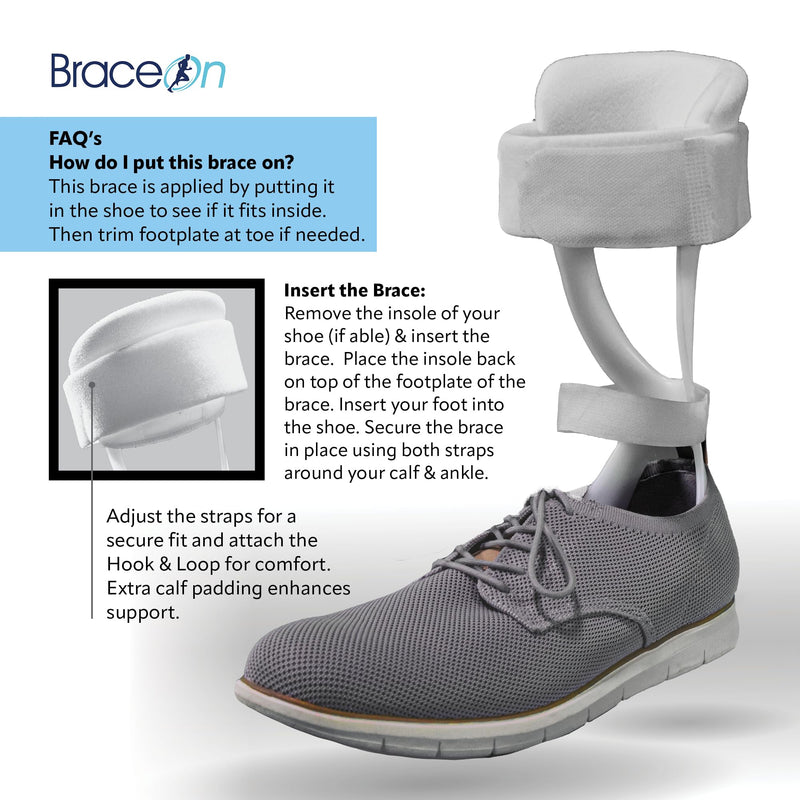 Swedish Deluxe AFO Drop Foot Stabilizer Brace Men Right