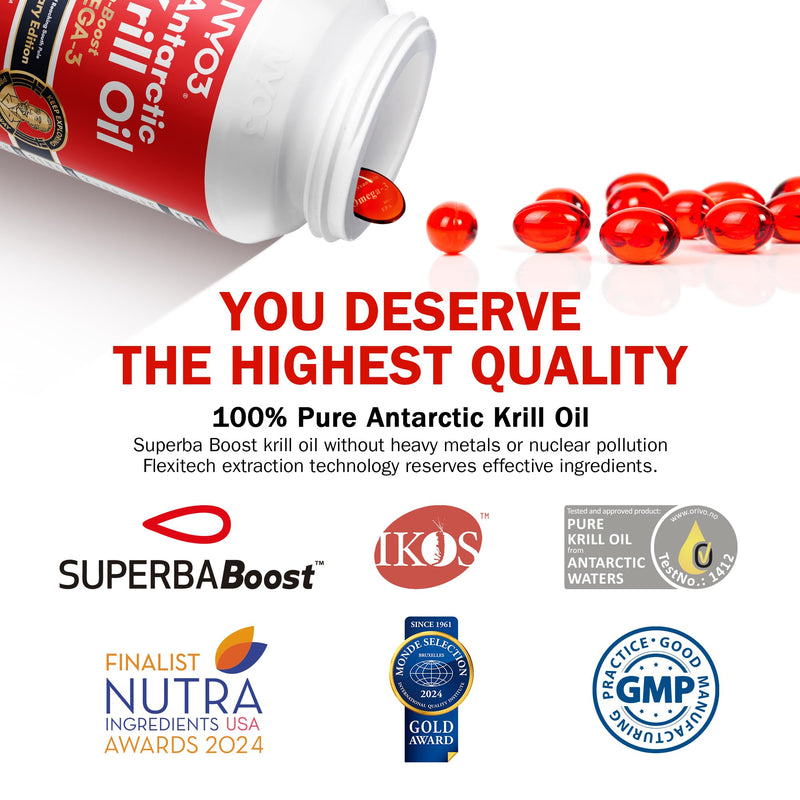 [Australia] - NYO3 Krill oil in 90 capsules Krill Oil Pure Norway 270 mg Omega 3 Krill pure fish oil 150 mg EPA 70 mg DHA, 560 mg phospholipids, 70 mg choline and 85 mcg astaxanthin 
