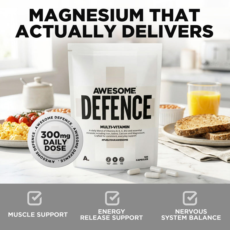 Awesome Health Defence - Vegan Multivitamin Tablets – Multi-Vitamin & Multinutrient Supplement – 120 Capsules – Vitamin D,C,E – Immune Support, Antioxidant Protection – Vegan Supplement 1 count (Pack of 120)