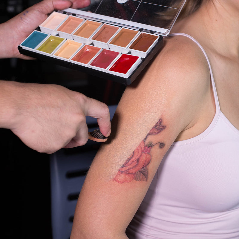 [Australia] - Narrative Cosmetics 12-Color Flesh Tone Alcohol-Activated Palette, Tattoo Cover, Highly Pigmented Professional SFX Makeup for Film, Theatre, TV 