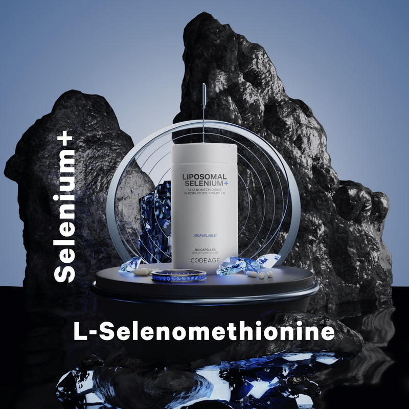 [Australia] - Codeage Selenium 200 mcg Supplement, 6-Month Supply, Immune Support, Mineral Cofactor Selenomethionine, Phospholipids, Vegan, Liposomal Delivery, 180 Capsules Unflavored 180 Count (Pack of 1) 
