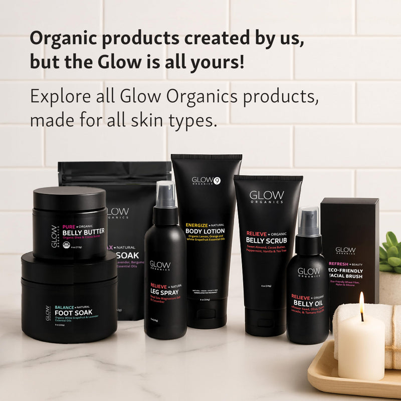 [Australia] - Glow Organics Belly Oil for Pregnancy, Prevents Stretch Marks & Scars, Organic Maternity Skincare, Fast-Absorbing, Pregnancy Safe Daily Ritual, 95ml 