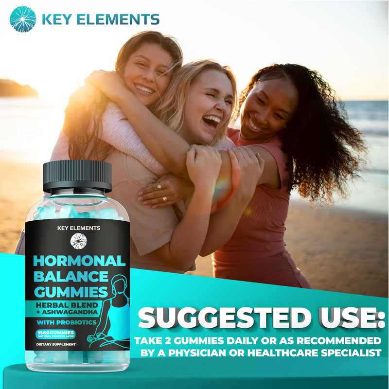 PMS Gummies Hormonal Balance Supplements for Women - Probiotic PMS Vitamins Menstrual Cramp Relief, Hot Flashes Menopause Support - PMS Relief with Dong Quai, Chasteberry, Black Cohosh & Ashwagandha