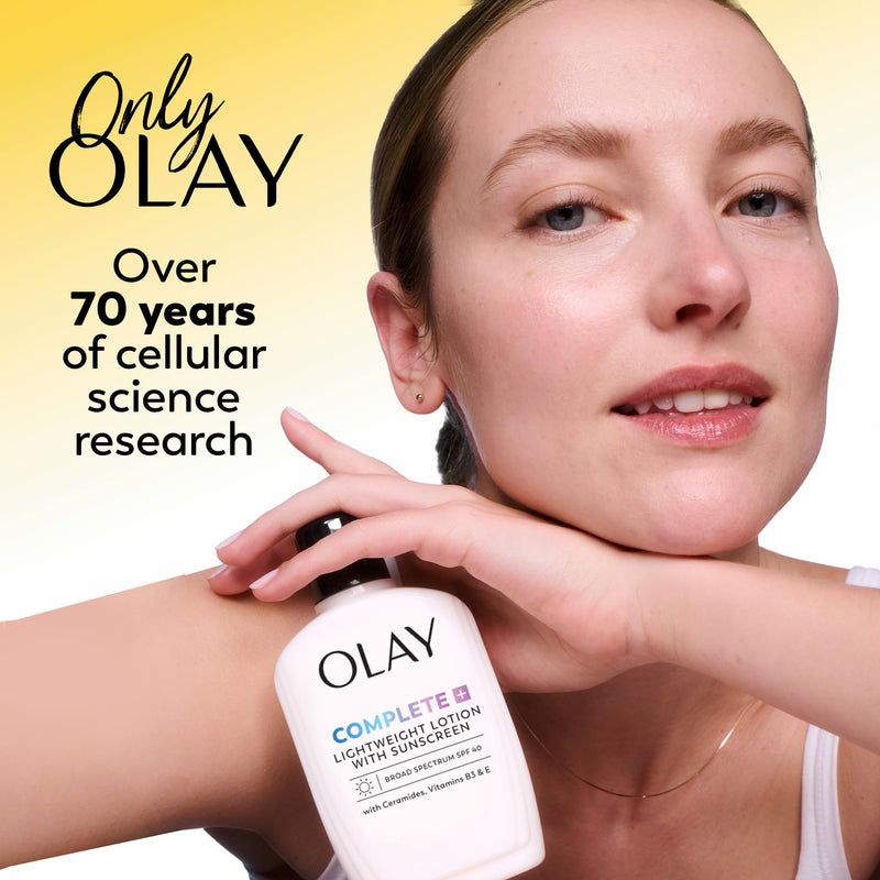 Olay Face Moisturizer, Complete with Sunscreen SPF 15, Daily Facial Lotion for Normal Skin, Lightweight Hydrating Broad Spectrum Sun Protection - Vitamin C, E, and Niacinamide - 6 Oz 2 Pack 6 Fl Oz (Pack of 2)