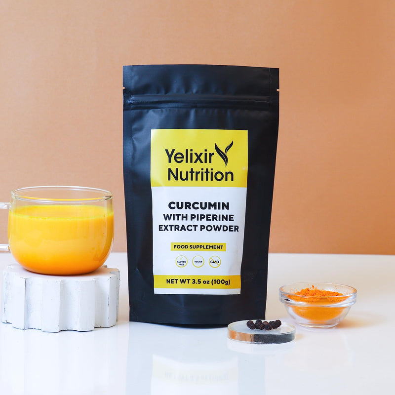 95% Curcumin Extract with Piperine Extract Powder 100 gram, High Strength Turmeric Curcumin 95% and Black Pepper Piperine, Maximum Absorption, Join Support