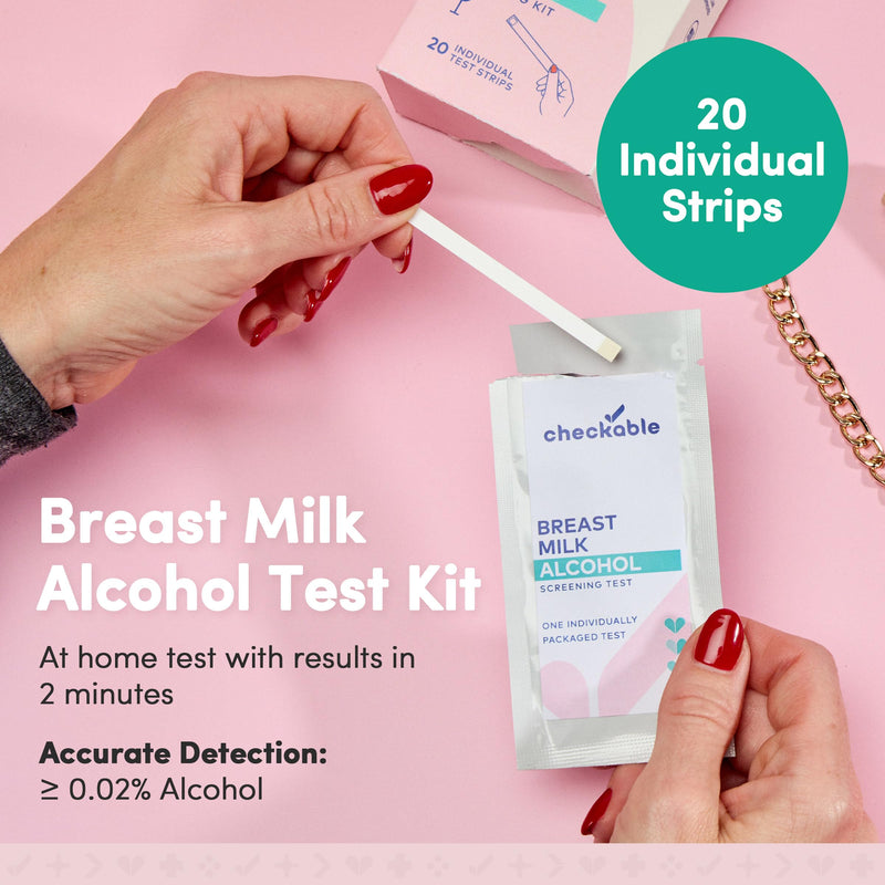 [Australia] - Checkable Alcohol Test Strips for Breast Milk for Safe and Confident Feeding, 2 Mins Home Breastmilk Testing Strips for Alcohol Detection - 20 Strips 
