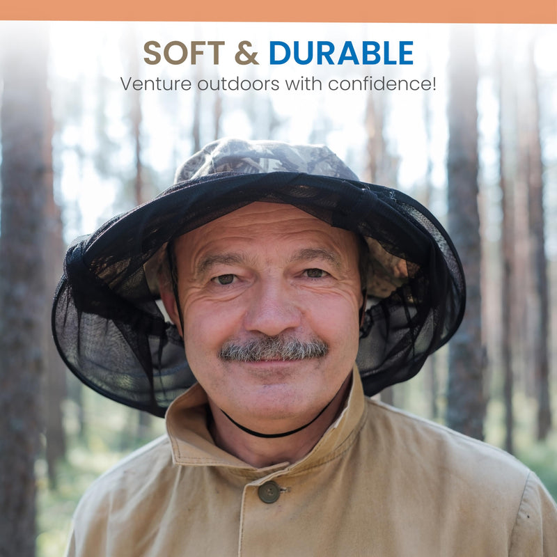 [Australia] - EVEN NATURALS Premium Mosquito Head Net - Ultra-Fine Bug Net for Maximum Head Protection ‚Äì Lightweight, Breathable Insect Shield for Camping, Hiking and Outdoor Adventures - 25x26x39 Inches 1-Pack 