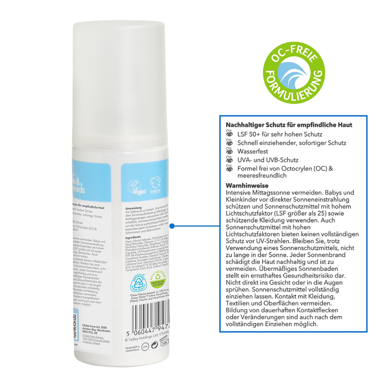 [Australia] - Childs Farm Sunscreen Spray for Children and Babies, Very High Protection with SPF 50+, Waterproof, UVA and UVB Protection, 100ml | Suitable for dry, sensitive or eczema-prone skin 