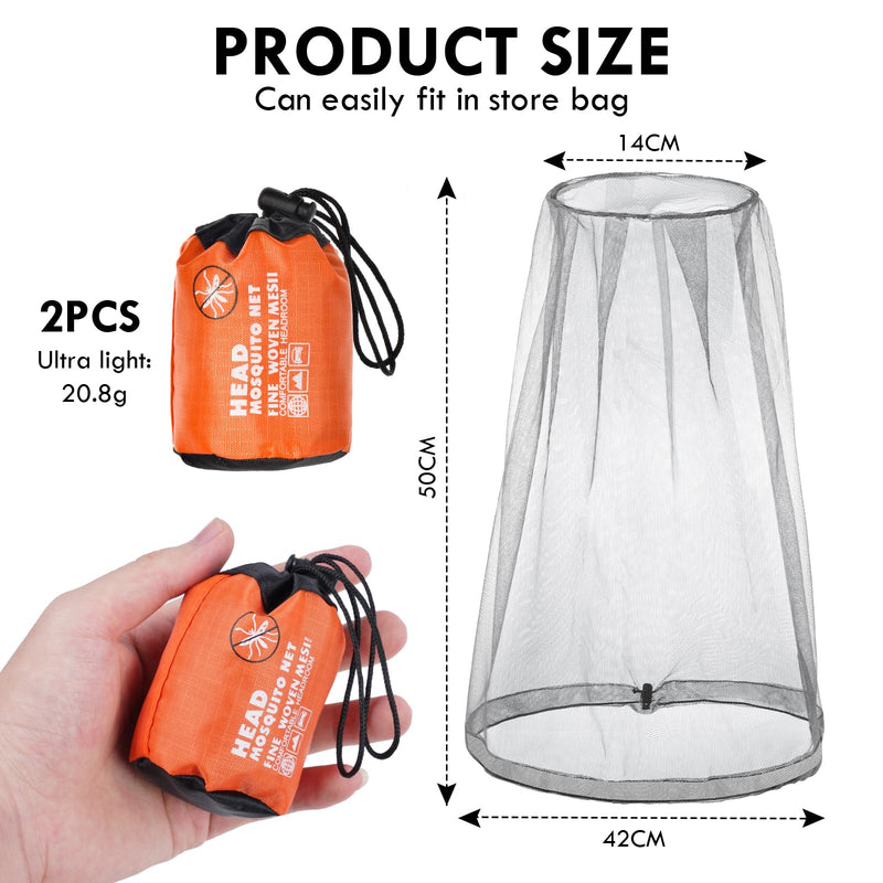 [Australia] - ACWOO 2PC Head Net Face Mesh Head Cover, Mosquito Head Net Face Mesh, Net Head Protection Net, Head Net Face Mesh Head Cover for Outdoor Lovers, Climbing, Fishing, Beekeeping (Grey) 2pc-grey 