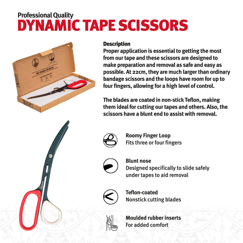 Dynamic Tape Bundle | 3" & 2" Beige & Black Biomechanical Tape + Dynamic Tape Scissors | Physio Tape for Muscle Support, Injury Recovery & Performance | Latex-Free | Ideal for Therapists & Athletes