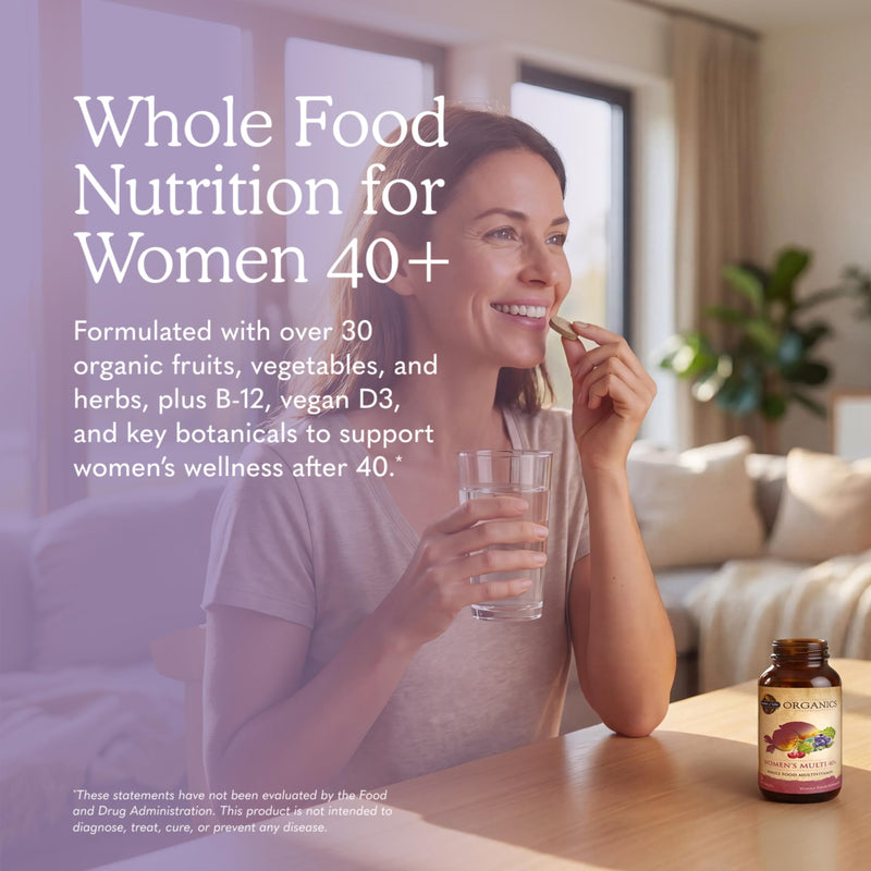Garden of Life Multivitamin for Women 40 Plus, Organics Womens Vitamins, Hormone & Breast Health Support Blend, Vegan, 120 Tablets | Organic Womens Vitamins, Hormone & Breast Health Support Blend 120 Count (Pack of 1)