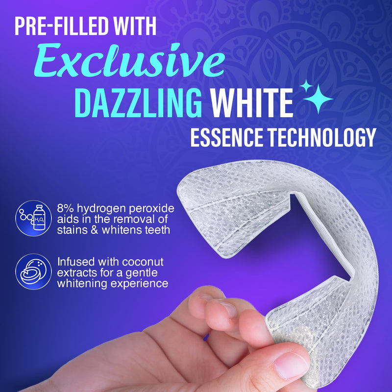 [Australia] - GuruNanda Ready-to-Use Prefilled Whitening Trays (7 Treatments) with 8% Hydrogen Peroxide to Remove Surface Stains, Fast & Easy Teeth Whitening for Sensitive Smiles 
