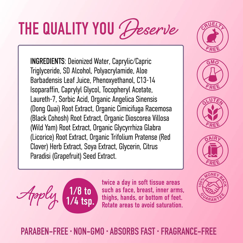 [Australia] - Phyto Estrogen Cream for Women with Wild Yam | Plant Based Hot Flash, Menopause & Menstrual Cycle Support | Black Cohosh, Dong Quai, Red Clover | 96 Topical Servings | 4oz Pump | Vegan, Paraben-Free Phyto-Estrogen 