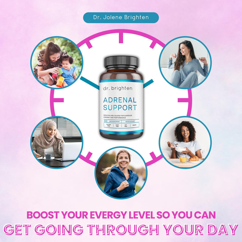 [Australia] - Dr. Brighten Adrenal Support - Dietary Supplement with Ashwagandha to Support Healthy Energy Levels and Stress Response 60 Count (Pack of 1) 