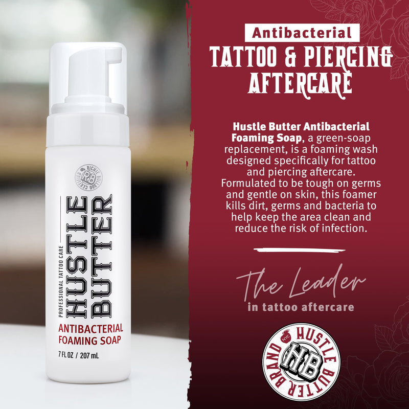[Australia] - Hustle Bubbles Tattoo Aftercare Tattoo Soap Antibacterial Soap To Clean New Tattoos & Piercings Essential Tattoo Supplies 7oz 7 Ounce (Pack of 1) 
