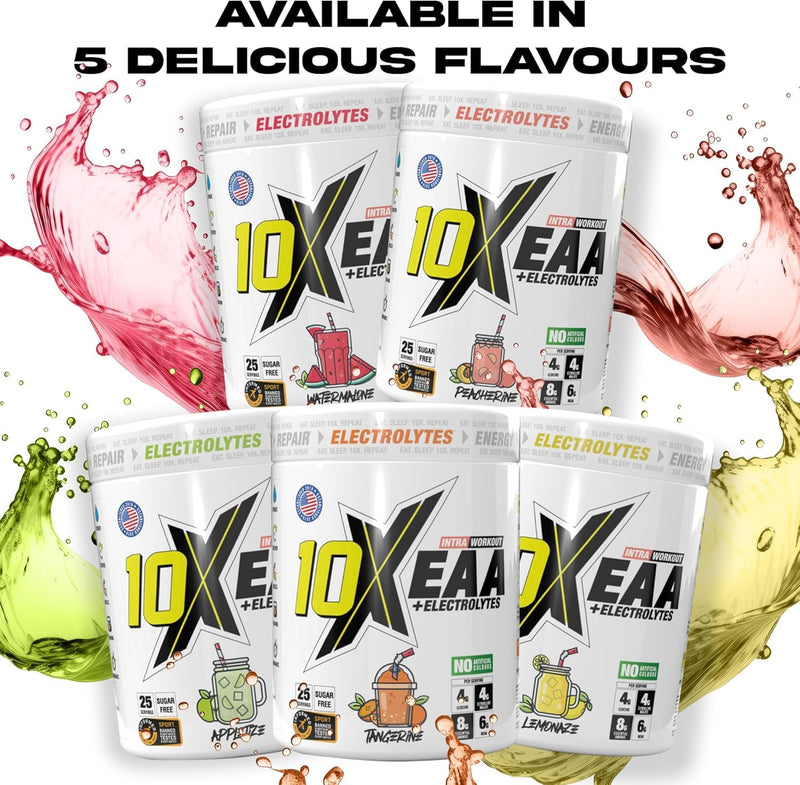 10X Athletic EAA Essential Amino Acids - Appletize, Muscle Recovery & Hydration, 450g, Vegan, Gluten & Lactose-Free, Supports Muscle Growth,Informed-Sport Certified