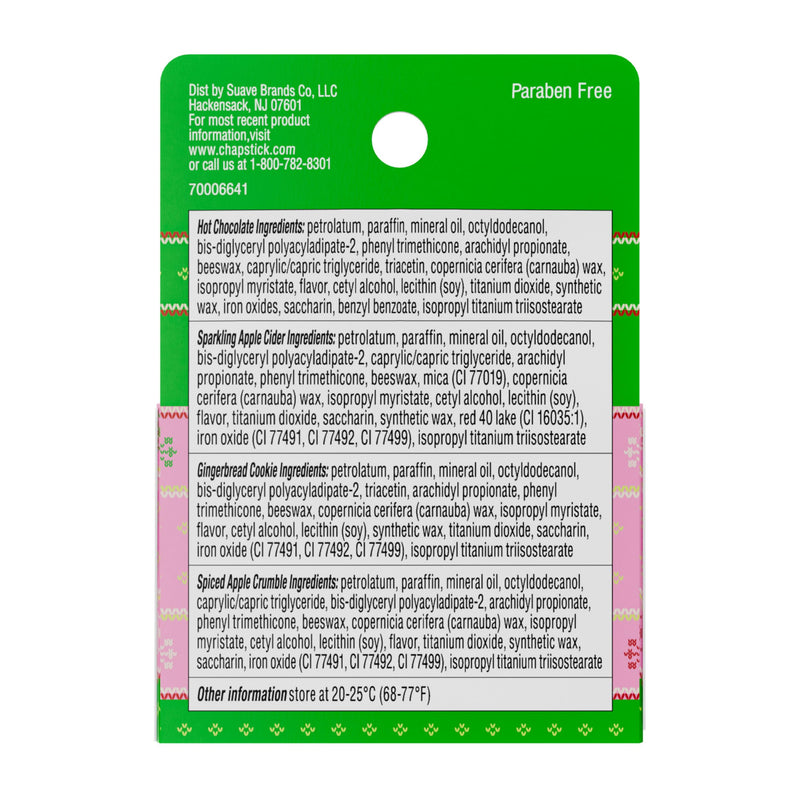 [Australia] - ChapStick Stocking Stuffers Cozy Comforts Lip Balm Holiday Gift Set, Moisturizing Daily Lip Care For Dry, Chapped Lips, Soothing Hydration, Limited Edition Cozy Flavors, 6 Pack Variety, 0.15 OZ EA 