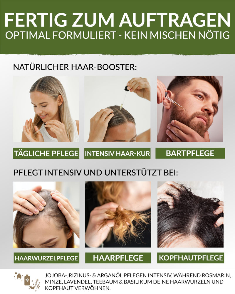 [Australia] - Heldengrün® ORGANIC Rosemary+ Hair Oil [HIGH DOSE] Natural hair booster - hair oil with real organic jojoba & rosemary oil - rosemary oil hair - essential oil mixture 50 ml (pack of 1) Rosemary+ 