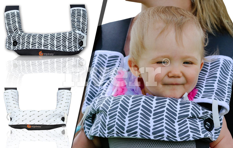 [Australia] - Drool and Teething Pad Reversible Organic Cotton 3-Piece Set Compatible with Ergobaby Four Position 360 Baby Carrier (Grey and White Arrows) [Patent Pending] Grey and White Arrows 
