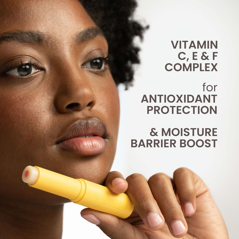 Burt's Bees Boosted Lip Balm Sheer Plus; Vitamin Lip Balm, Nourishing Vitamin C, E, and F Core; 24 Hour Moisture; Tint Free, Semi Glossy Finish; 100% Natural Origin; 1 Tube; 0.16 Oz. 1 Count (Pack of 1)