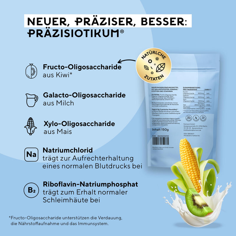 [Australia] - fairment Präziotitikum® - Premium fiber complex | Easy to use | Developed with experts | Without additives | Lactose-free, gluten-free | 30 day supply | 150g fiber powder 1 pack 
