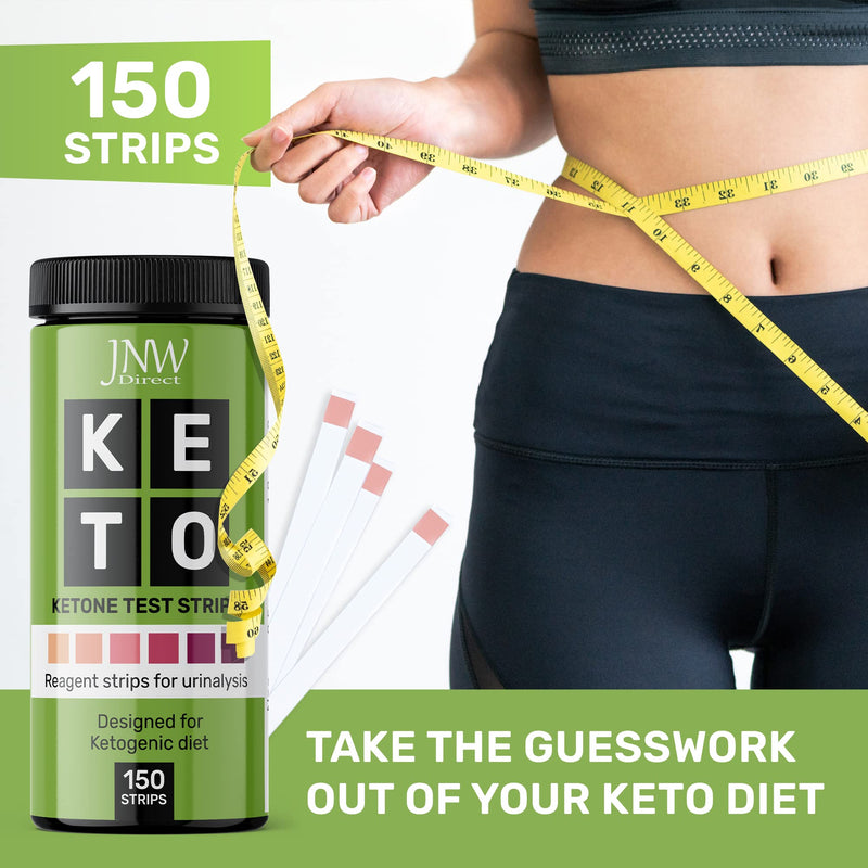 [Australia] - Ketone Test Strips by JNW Direct, 150 Keto Test Strips for Keto, Low Carb Diet - Urine Test Strips, Ketosis Strips Test Urine, Keto Strips, Ketone Urinalysis Test Strips, Ketones Test Kit - Free eBook 150 Count (Pack of 1) 