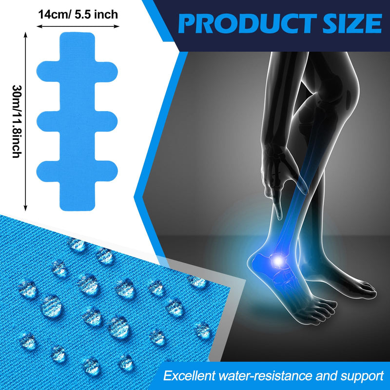 [Australia] - 50 Pcs Achilles Tendonitis Kinesiology Tape Precut Achilles Tendon Tape for Relief Pain Muscle Support Sport(Blue) Blue 