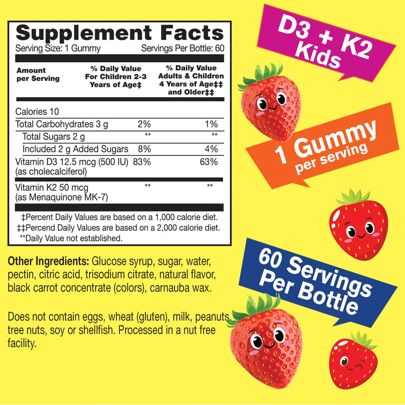 WellYeah B Complex Kids + Vitamin D3+K2 Kids, Gummies Bundle - Great Tasting, Vitamin Supplement, Gluten Free, GMO Free, Chewable Gummy
